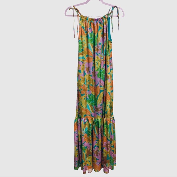LAROQUE SULLIVAN DRESS IN MALIBU FLORAL COLORFUL SLEEVELESS PULLOVER MAXI DRESS - Picture 4 of 15